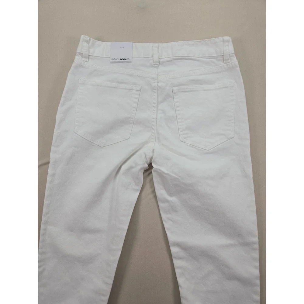 Men's White Jeans NEW Fashion Nova Premium Denim Tag measured Size 32x32